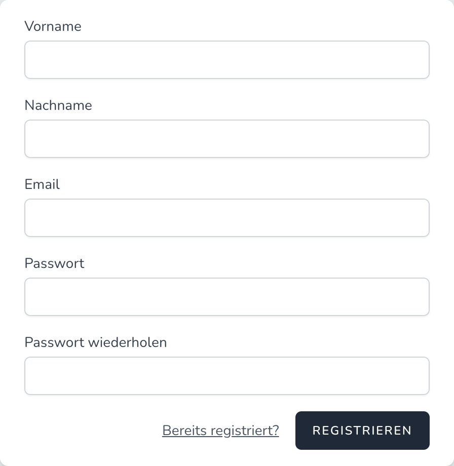 Registrierungsformular